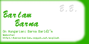 barlam barna business card